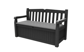 Eden 265L Storage Bench - Light Grey + Dark Grey